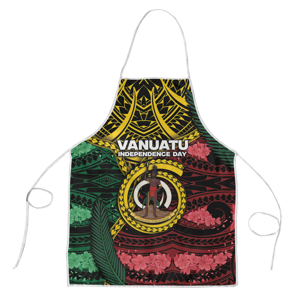 Vanuatu Independence Day Apron Boar Tusk Warrior Tribal Floral Patterns DT05 Multicolor - Polynesian Pride