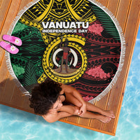 Vanuatu Independence Day Beach Blanket Boar Tusk Warrior Tribal Floral Patterns DT05 - Polynesian Pride
