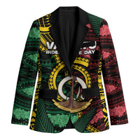 Personalised Vanuatu Independence Day Blazer Boar Tusk Warrior Tribal Floral Patterns DT05 Unisex Multicolor - Polynesian Pride