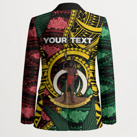 Personalised Vanuatu Independence Day Blazer Boar Tusk Warrior Tribal Floral Patterns DT05 - Polynesian Pride