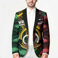 Personalised Vanuatu Independence Day Blazer Boar Tusk Warrior Tribal Floral Patterns DT05 - Polynesian Pride
