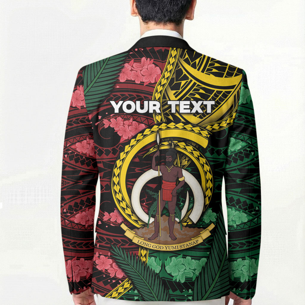Personalised Vanuatu Independence Day Blazer Boar Tusk Warrior Tribal Floral Patterns DT05 - Polynesian Pride