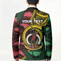 Personalised Vanuatu Independence Day Blazer Boar Tusk Warrior Tribal Floral Patterns DT05 - Polynesian Pride