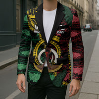 Personalised Vanuatu Independence Day Blazer Boar Tusk Warrior Tribal Floral Patterns DT05 - Polynesian Pride