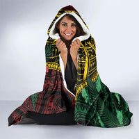 Vanuatu Independence Day Hooded Blanket Boar Tusk Warrior Tribal Floral Patterns DT05 - Polynesian Pride