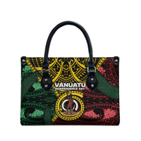 Vanuatu Independence Day Leather Bag Boar Tusk Warrior Tribal Floral Patterns DT05 - Polynesian Pride