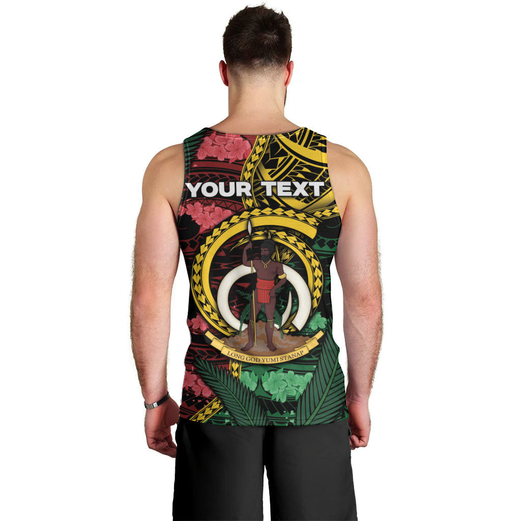 Personalised Vanuatu Independence Day Men Tank Top Boar Tusk Warrior Tribal Floral Patterns DT05 - Polynesian Pride