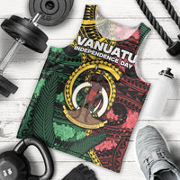 Personalised Vanuatu Independence Day Men Tank Top Boar Tusk Warrior Tribal Floral Patterns DT05 - Polynesian Pride