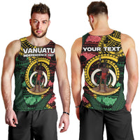 Personalised Vanuatu Independence Day Men Tank Top Boar Tusk Warrior Tribal Floral Patterns DT05 - Polynesian Pride