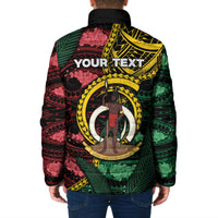 Personalised Vanuatu Independence Day Padded Jacket Boar Tusk Warrior Tribal Floral Patterns DT05 - Polynesian Pride