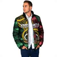 Personalised Vanuatu Independence Day Padded Jacket Boar Tusk Warrior Tribal Floral Patterns DT05 - Polynesian Pride