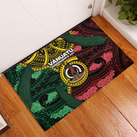 Vanuatu Independence Day Rubber Doormat Boar Tusk Warrior Tribal Floral Patterns DT05 - Polynesian Pride