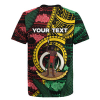 Personalised Vanuatu Independence Day Rugby Jersey Boar Tusk Warrior Tribal Floral Patterns DT05 - Polynesian Pride