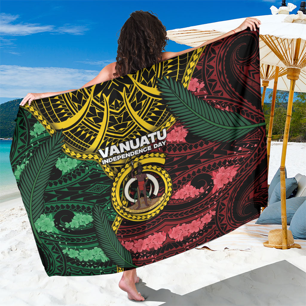 Vanuatu Independence Day Sarong Boar Tusk Warrior Tribal Floral Patterns DT05 One Size 44 x 66 inches Multicolor - Polynesian Pride