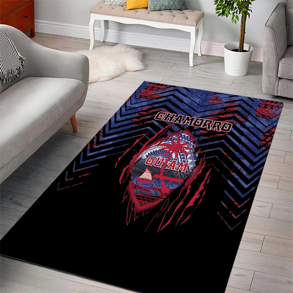 Guam Area Rug Chamorro Seal Tribal Scratch Design DT05 - Polynesian Pride