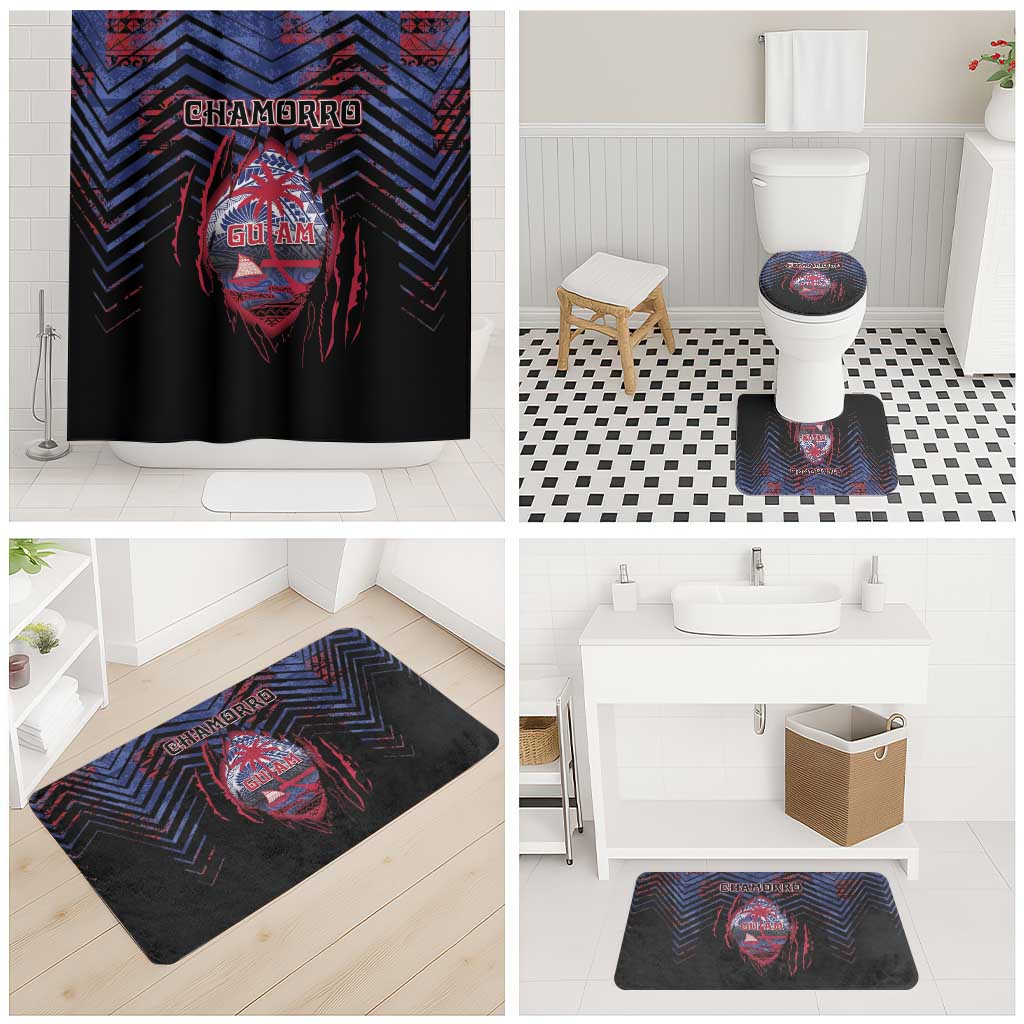Guam Bathroom Set Chamorro Seal Tribal Scratch Design DT05 - Polynesian Pride