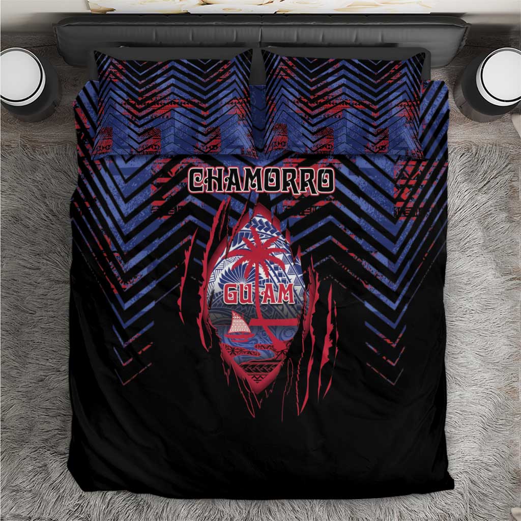 Guam Bedding Set Chamorro Seal Tribal Scratch Design DT05 Navy - Polynesian Pride