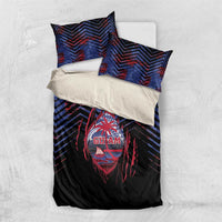 Guam Bedding Set Chamorro Seal Tribal Scratch Design DT05 US Twin 172cm x 218cm Navy - Polynesian Pride
