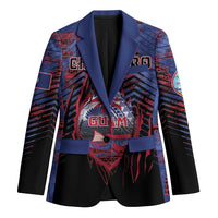 Personalised Guam Blazer Chamorro Seal Tribal Scratch Design DT05 Unisex Navy - Polynesian Pride