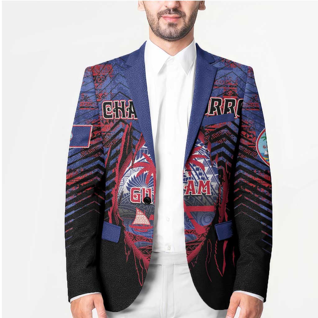 Personalised Guam Blazer Chamorro Seal Tribal Scratch Design DT05 - Polynesian Pride
