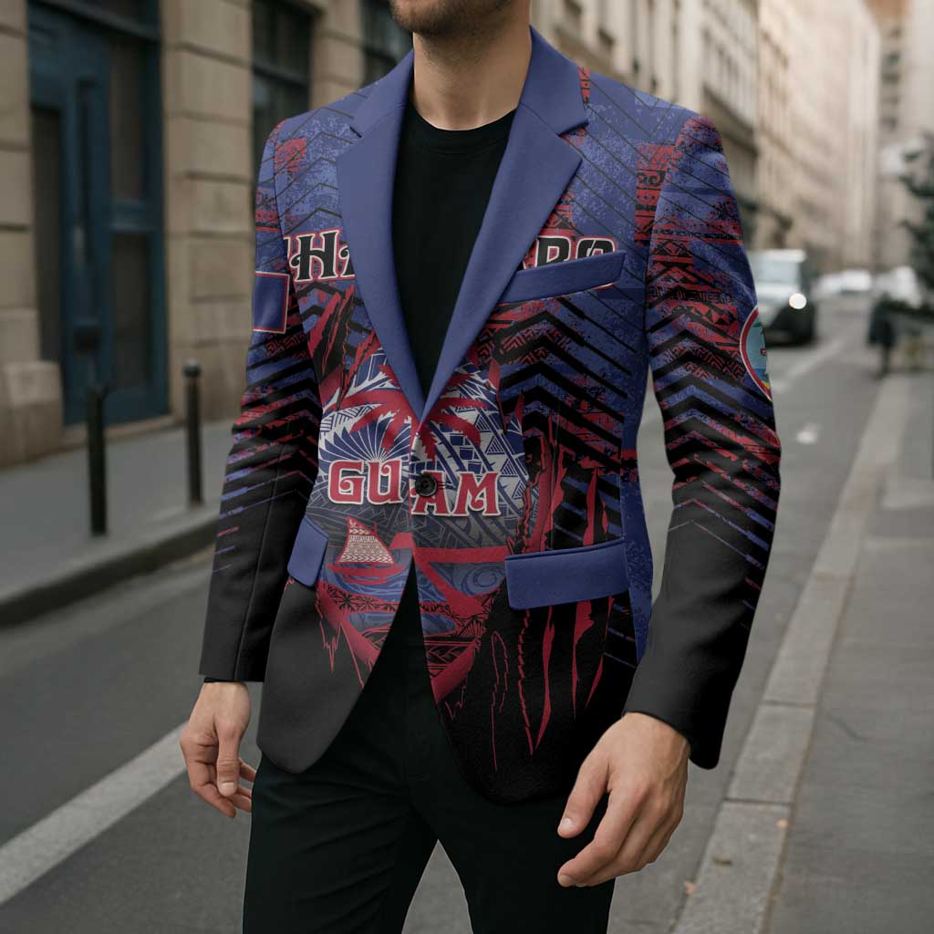 Personalised Guam Blazer Chamorro Seal Tribal Scratch Design DT05 - Polynesian Pride