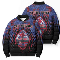Personalised Guam Bomber Puffer Jacket Chamorro Seal Tribal Scratch Design DT05 - Polynesian Pride