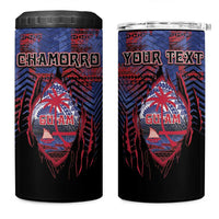 Personalised Guam 4 in 1 Can Cooler Tumbler Chamorro Seal Tribal Scratch Design DT05 One Size: 16 oz Navy - Polynesian Pride