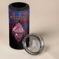 Personalised Guam 4 in 1 Can Cooler Tumbler Chamorro Seal Tribal Scratch Design DT05 - Polynesian Pride