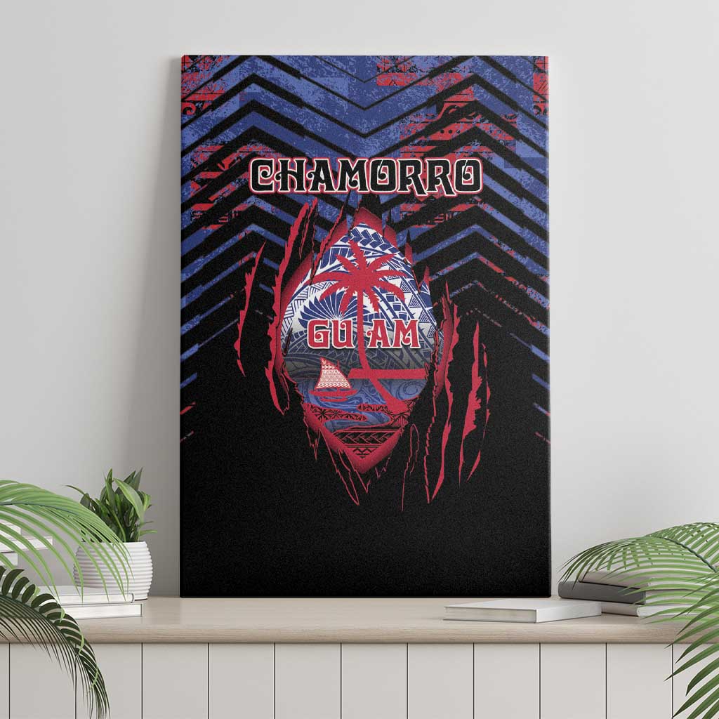 Guam Canvas Wall Art Chamorro Seal Tribal Scratch Design DT05 - Polynesian Pride