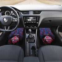 Personalised Guam Car Mats Chamorro Seal Tribal Scratch Design DT05 Set 2pcs - Front Navy - Polynesian Pride
