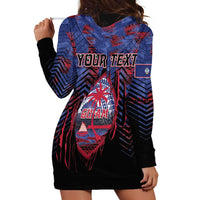Personalised Guam Hoodie Dress Chamorro Seal Tribal Scratch Design DT05 - Polynesian Pride