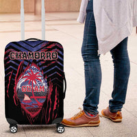 Guam Luggage Cover Chamorro Seal Tribal Scratch Design DT05 Navy - Polynesian Pride