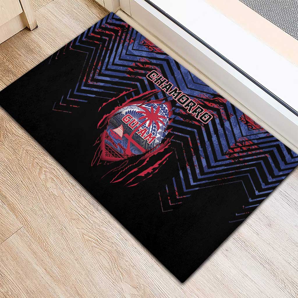 Guam Rubber Doormat Chamorro Seal Tribal Scratch Design DT05 - Polynesian Pride
