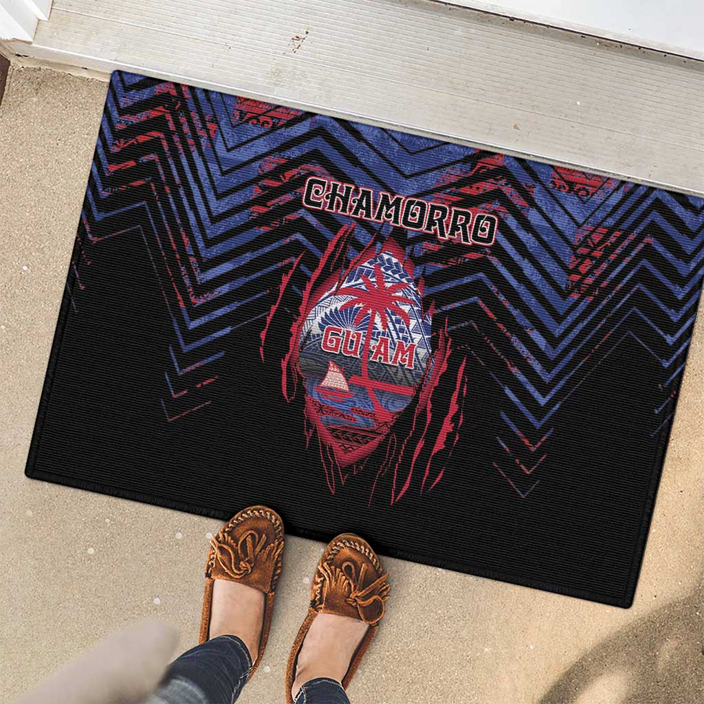 Guam Rubber Doormat Chamorro Seal Tribal Scratch Design DT05 - Polynesian Pride