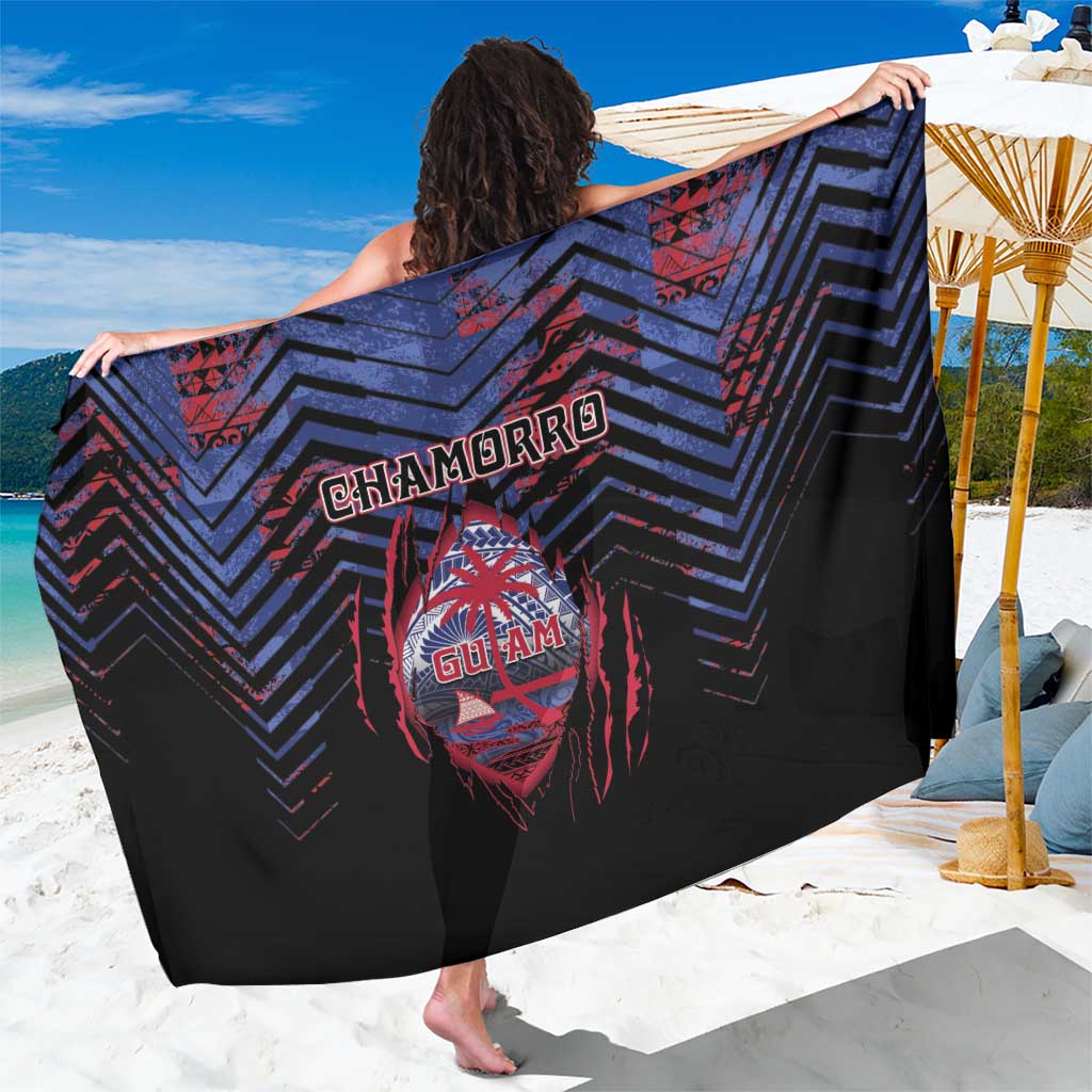 Guam Sarong Chamorro Seal Tribal Scratch Design DT05 One Size 44 x 66 inches Navy - Polynesian Pride