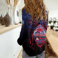 Personalised Guam Women Casual Shirt Chamorro Seal Tribal Scratch Design DT05 - Polynesian Pride