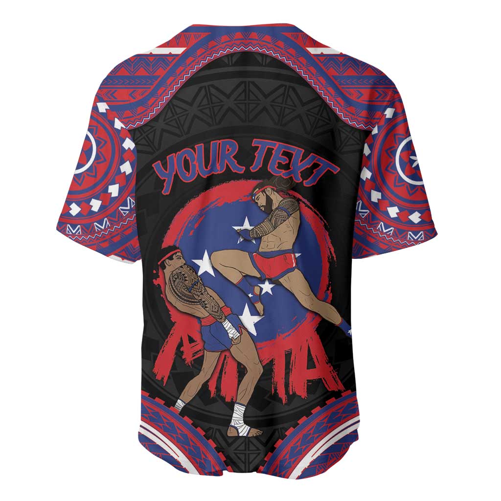 Personalised Samoa Mixed Martial Arts Baseball Jersey Flying Knee Of Samoan DT05 - Polynesian Pride