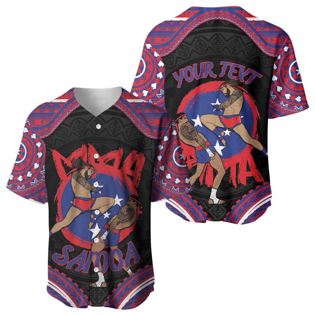 Personalised Samoa Mixed Martial Arts Baseball Jersey Flying Knee Of Samoan DT05 - Polynesian Pride