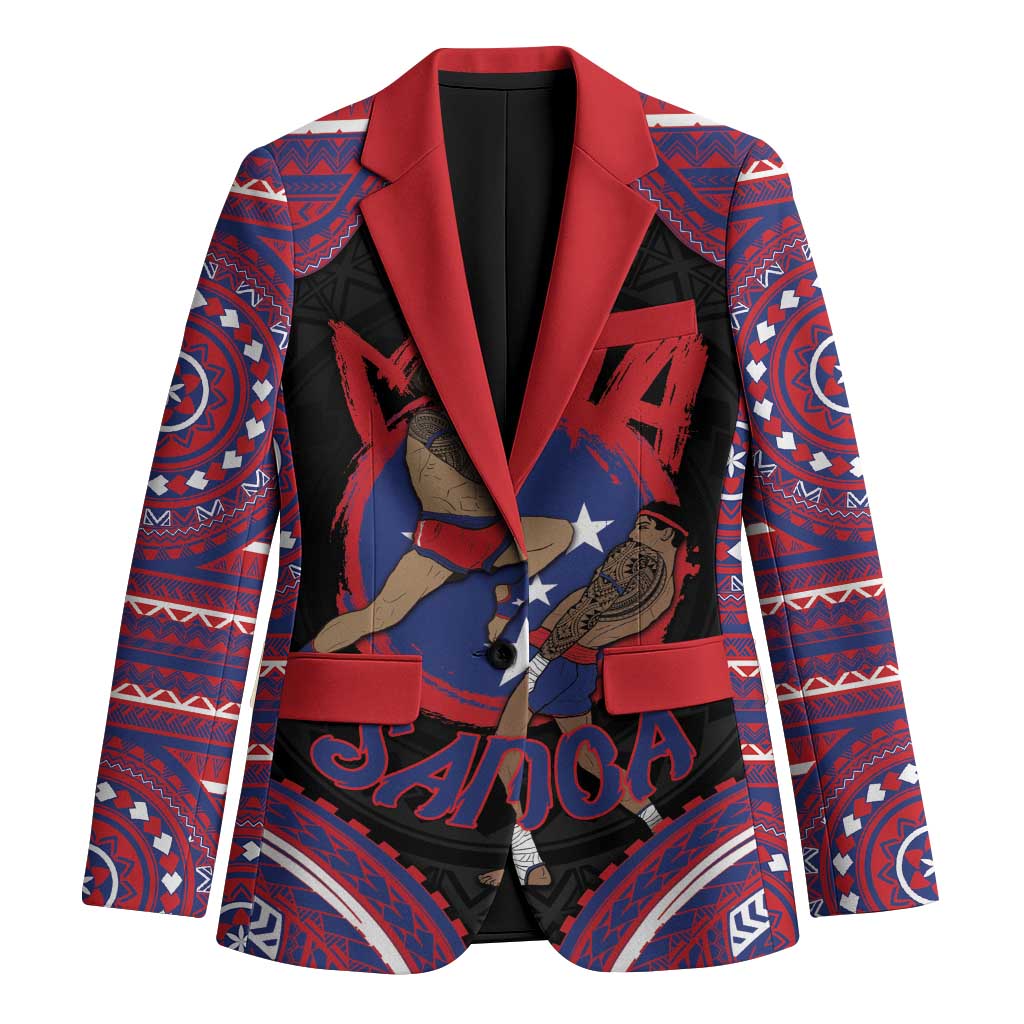 Personalised Samoa Mixed Martial Arts Blazer Flying Knee Of Samoan DT05 Unisex Black - Polynesian Pride