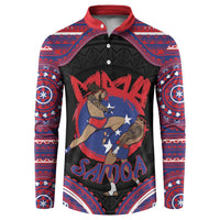 Personalised Samoa Mixed Martial Arts Button Sweatshirt Flying Knee Of Samoan DT05 Black - Polynesian Pride