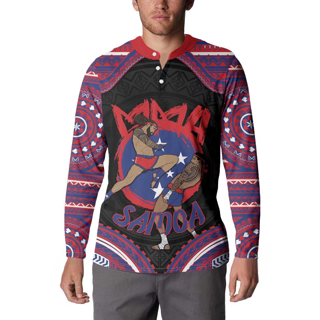 Personalised Samoa Mixed Martial Arts Button Sweatshirt Flying Knee Of Samoan DT05 - Polynesian Pride