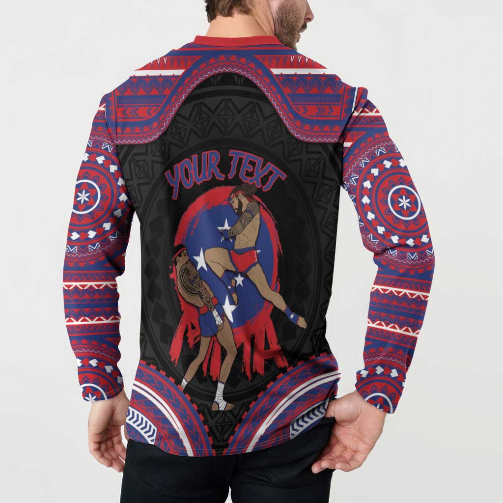 Personalised Samoa Mixed Martial Arts Button Sweatshirt Flying Knee Of Samoan DT05 - Polynesian Pride