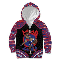 Personalised Samoa Mixed Martial Arts Kid Hoodie Flying Knee Of Samoan DT05 Zip Hoodie Black - Polynesian Pride