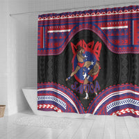 Samoa Mixed Martial Arts Shower Curtain Flying Knee Of Samoan DT05 - Polynesian Pride