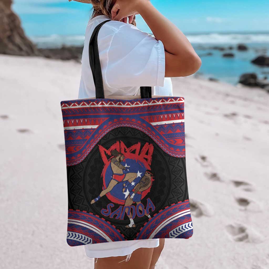Samoa Mixed Martial Arts Tote Bag Flying Knee Of Samoan DT05 - Polynesian Pride