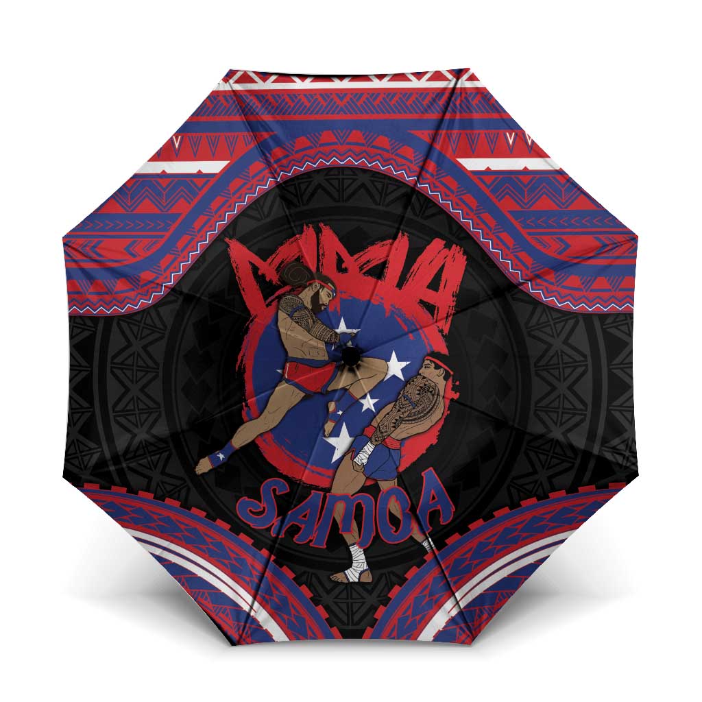 Samoa Mixed Martial Arts Umbrella Flying Knee Of Samoan DT05 One Size Folded 11.42 inch Opened Diameter 37.4 inch Black - Polynesian Pride