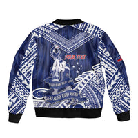 Personalised Samoa Rugby Bomber Jacket Pacific Warrior Glory DT05 - Polynesian Pride