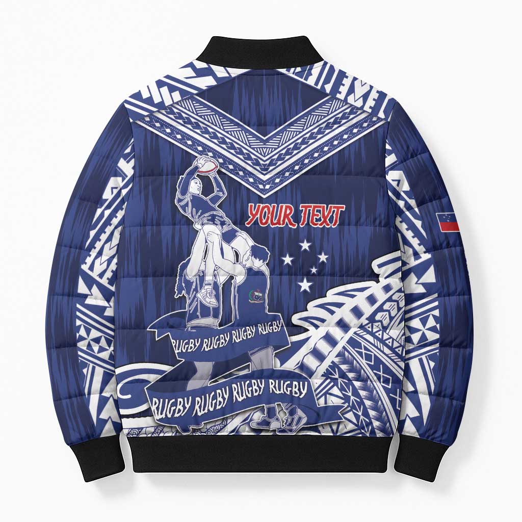 Personalised Samoa Rugby Bomber Puffer Jacket Pacific Warrior Glory DT05 - Polynesian Pride