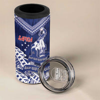 Personalised Samoa Rugby 4 in 1 Can Cooler Tumbler Pacific Warrior Glory DT05 - Polynesian Pride