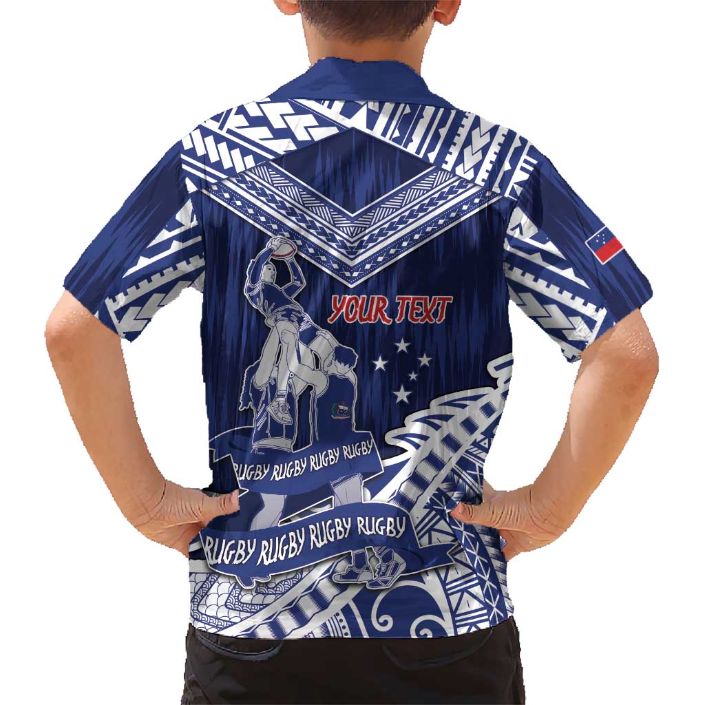 Personalised Samoa Rugby Kid Hawaiian Shirt Pacific Warrior Glory DT05 - Polynesian Pride